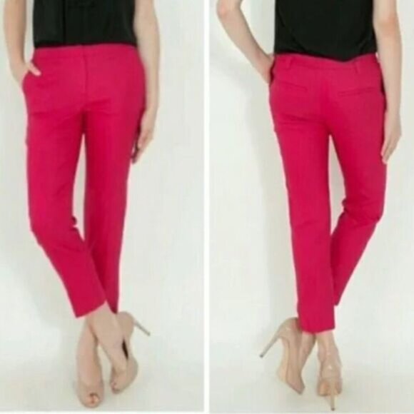 Diane von Furstenberg / DVF Georgia Crop Ankle Dress Pants Trousers Pink 2 Flaw - Picture 1 of 16